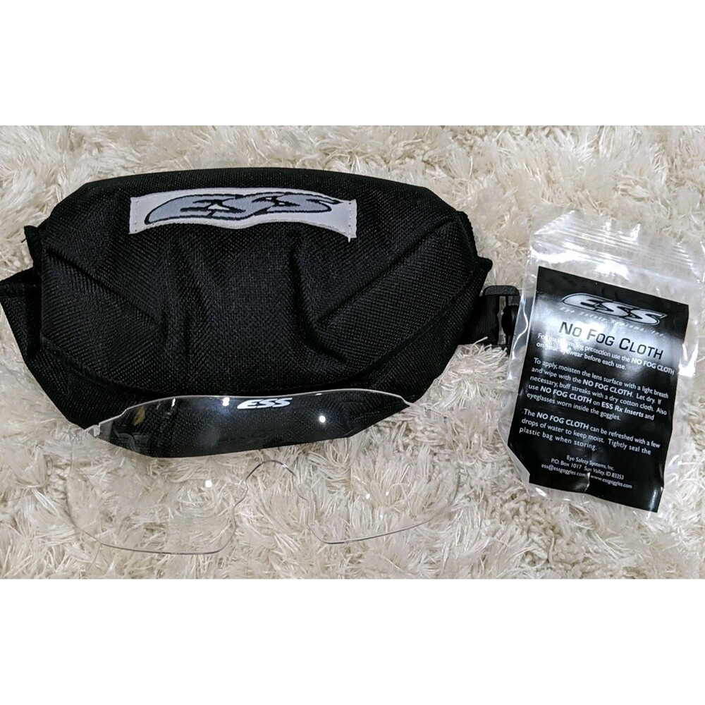 ESS, ICE Clear Lens Ballistic Eyeshield Fog Cloth & Case